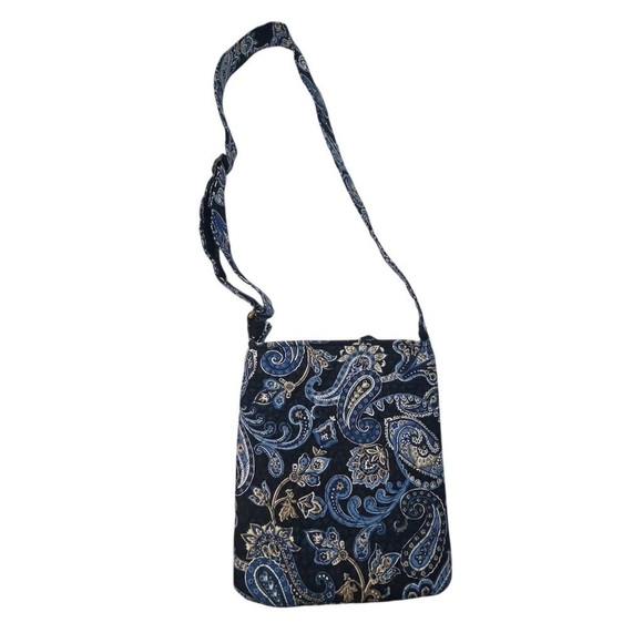 VERA BRADLEY Windsor Navy Paisley HIPSTER Crossbody Bag Purse Retired Patern GUC - Picture 7 of 13